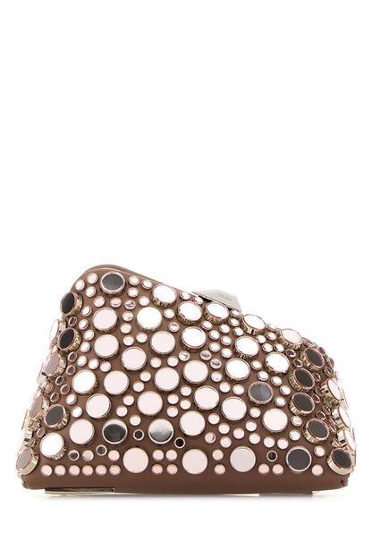 The Attico Women Embellished Leather Midnight Clutch by Luosophy