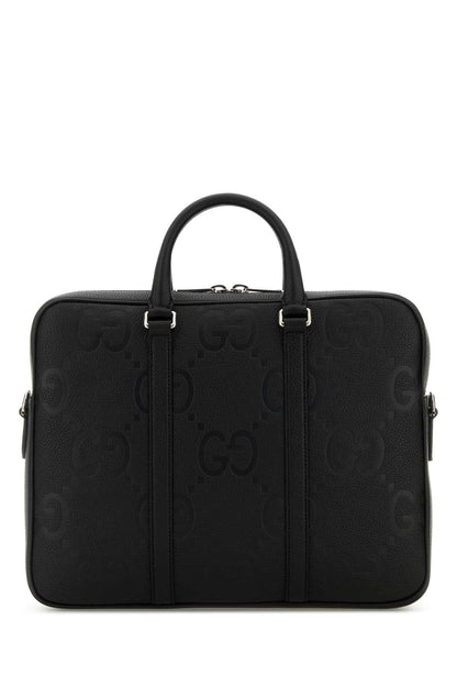 Gucci Men Black Leather Briefcase by Luosophy