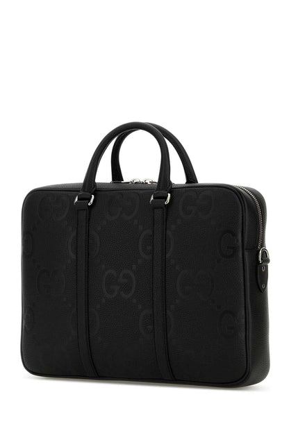 Gucci Men Black Leather Briefcase by Luosophy