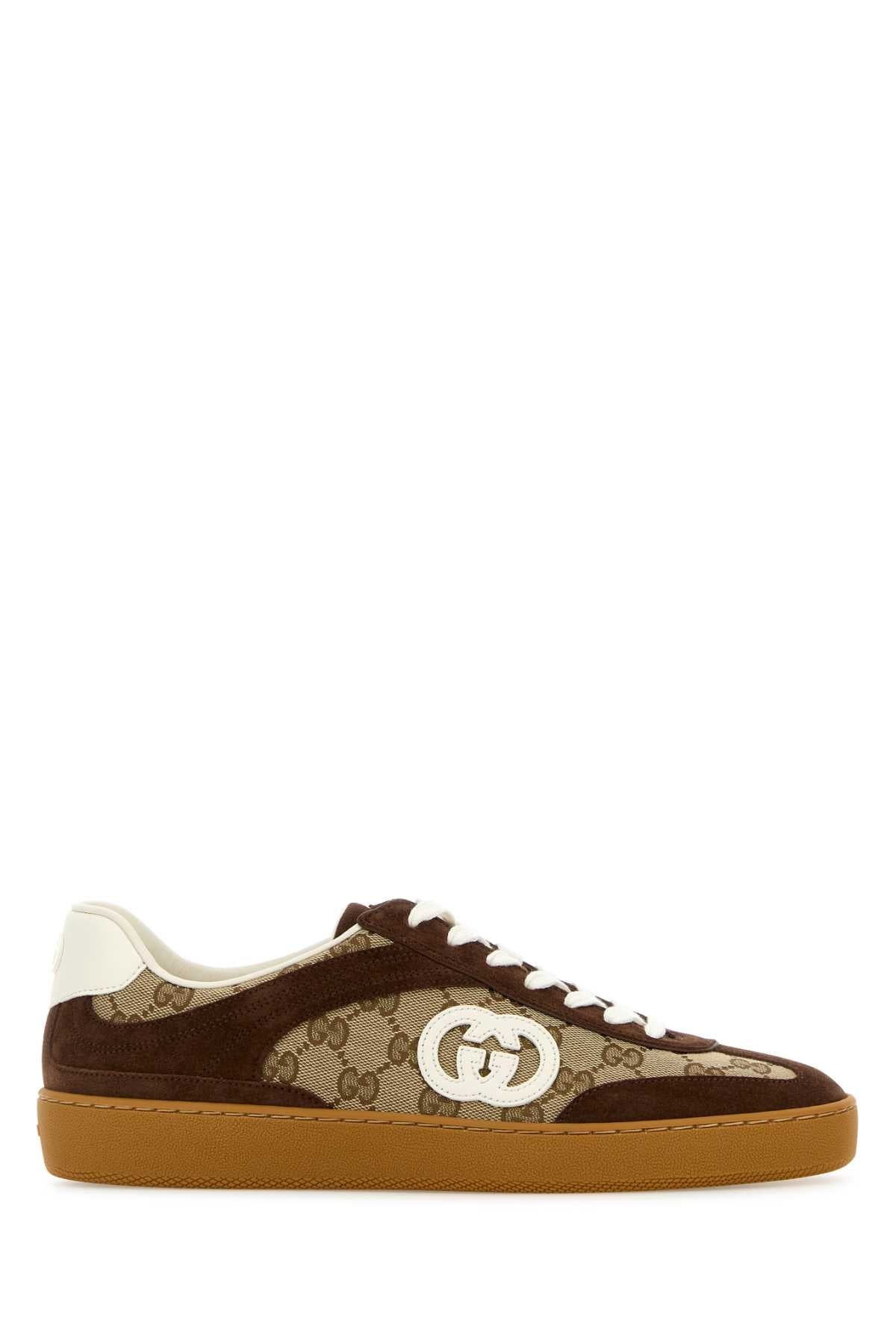 Gucci Men Gg Fabric And Suede Sneakers by Luosophy