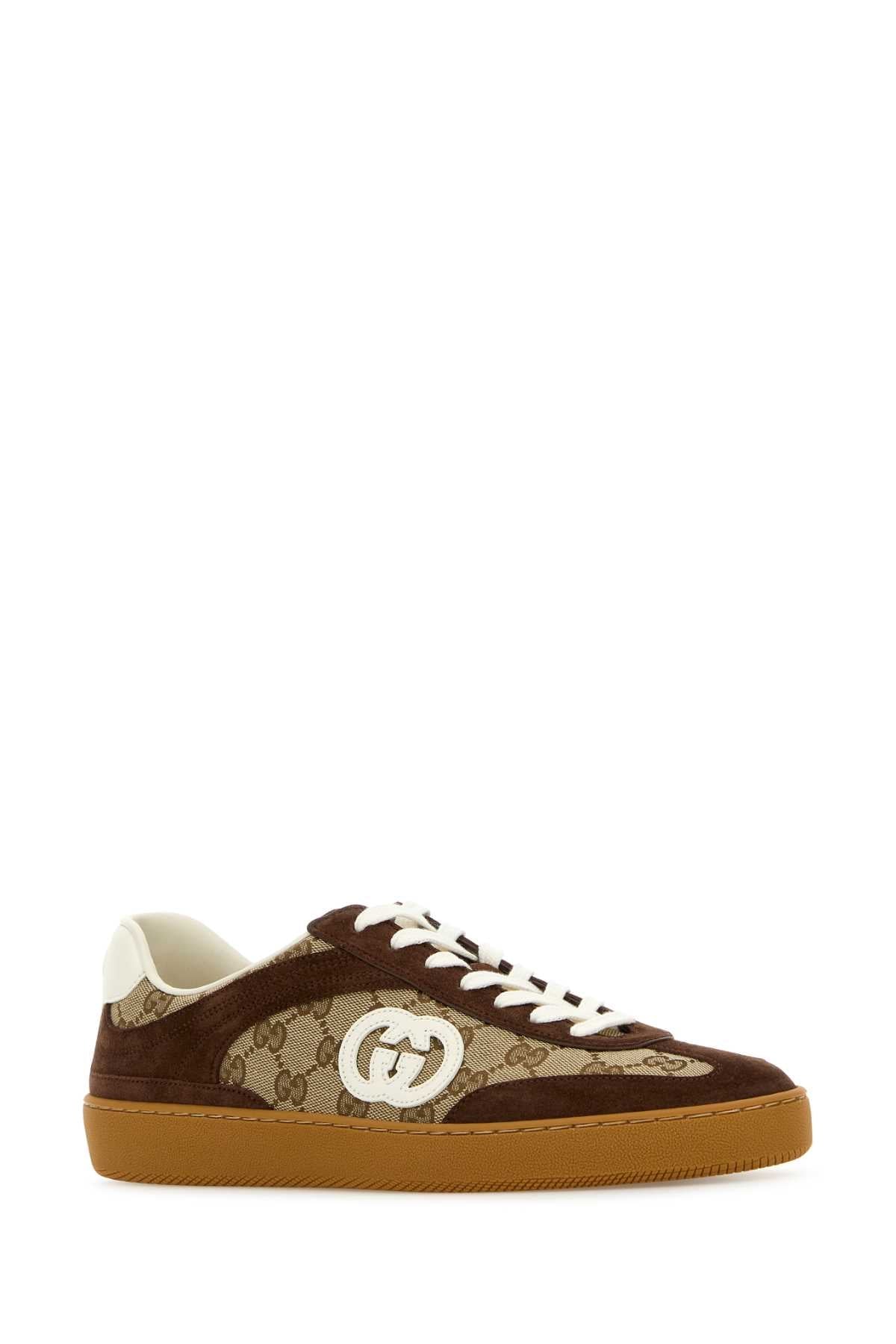 Gucci Men Gg Fabric And Suede Sneakers by Luosophy