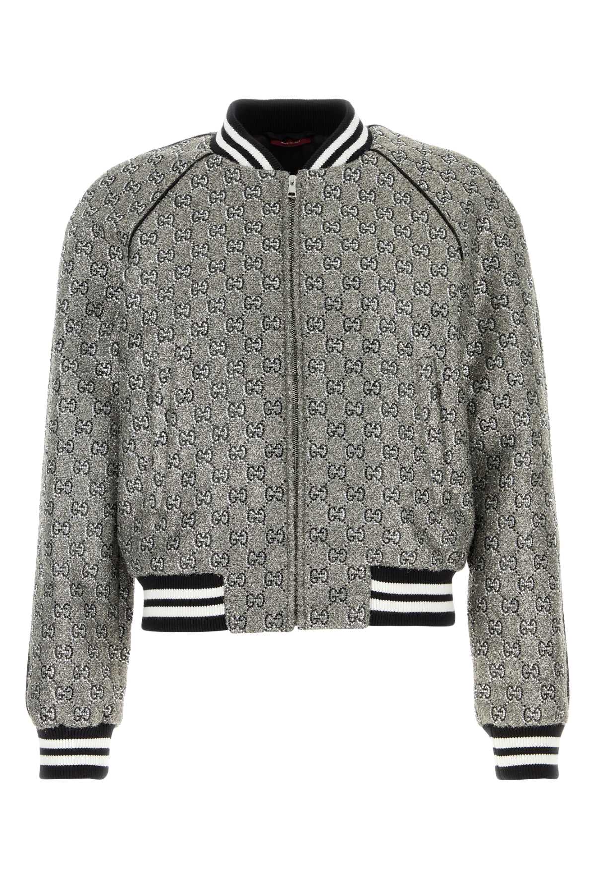 Gucci Men Embellished Tweed Bomber Jacket by Luosophy