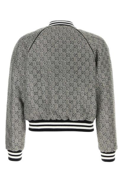 Gucci Men Embellished Tweed Bomber Jacket by Luosophy