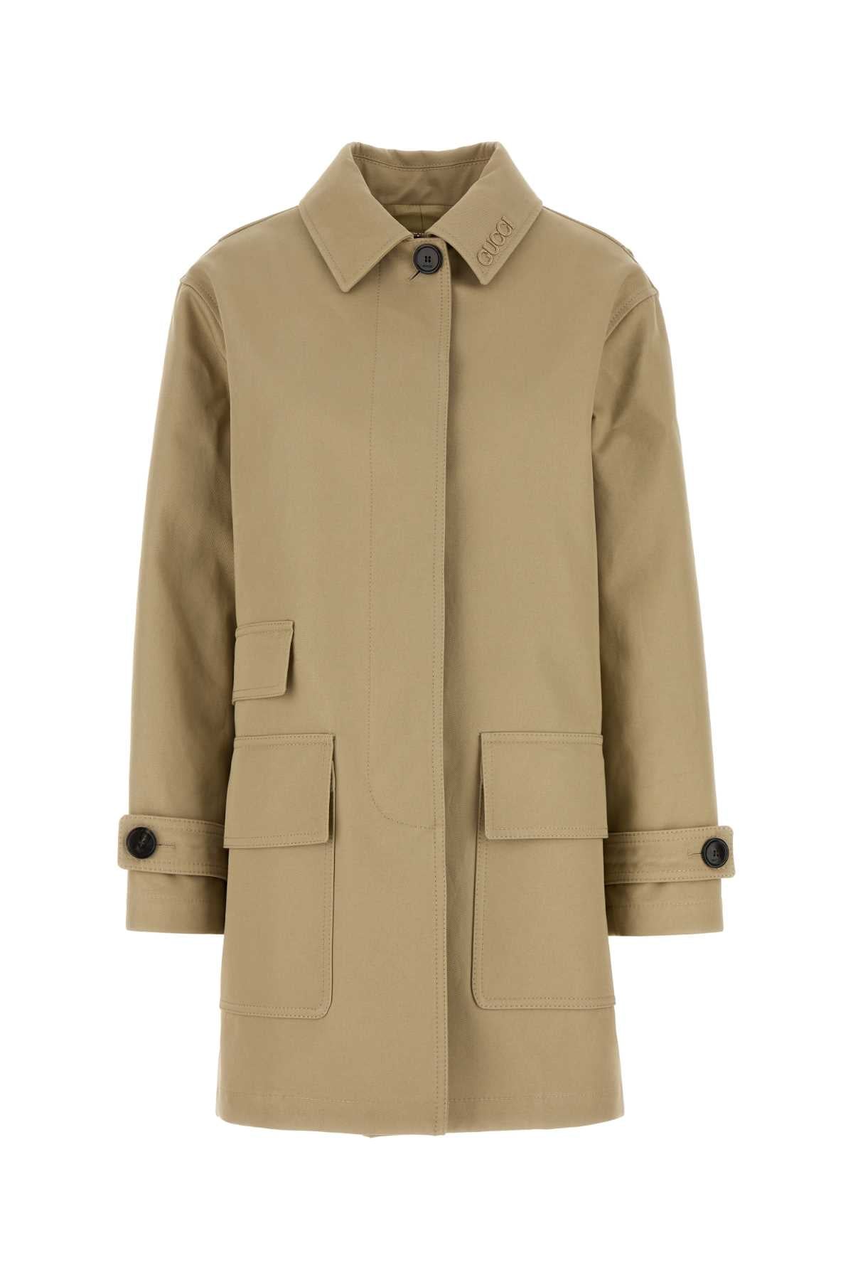 Gucci Women Beige Drill Overcoat by Luosophy