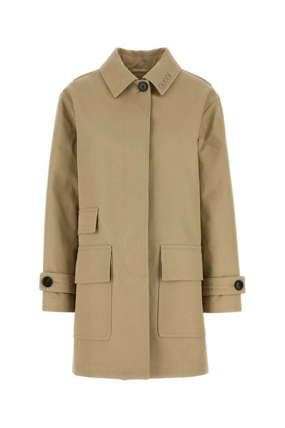 Gucci Women Beige Drill Overcoat by Luosophy