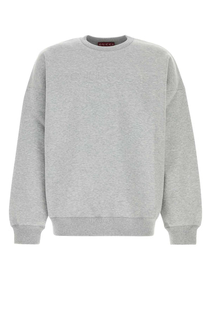 Gucci Men Grey Cotton Blend Oversize Sweatshirt by Luosophy