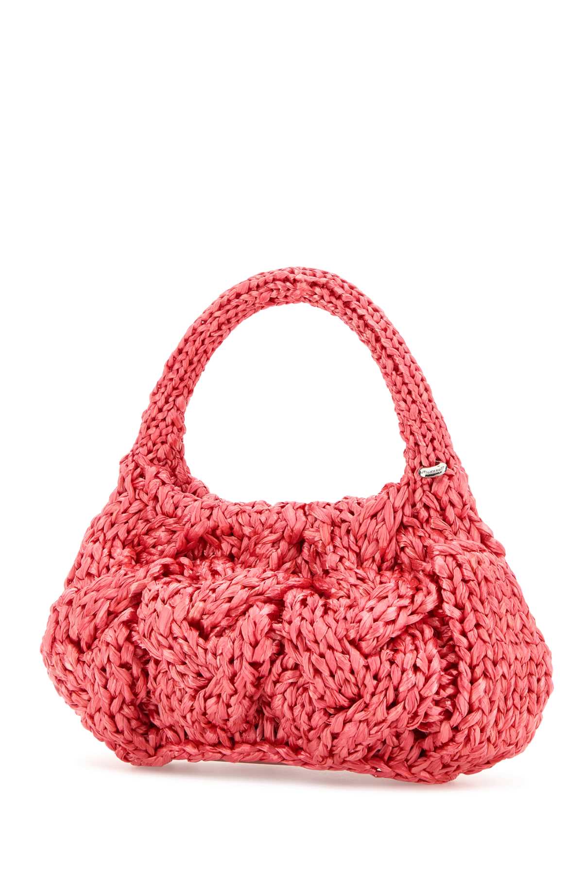 Jw Anderson Women Fuchsia Raffia Small Cable Handbag by Luosophy
