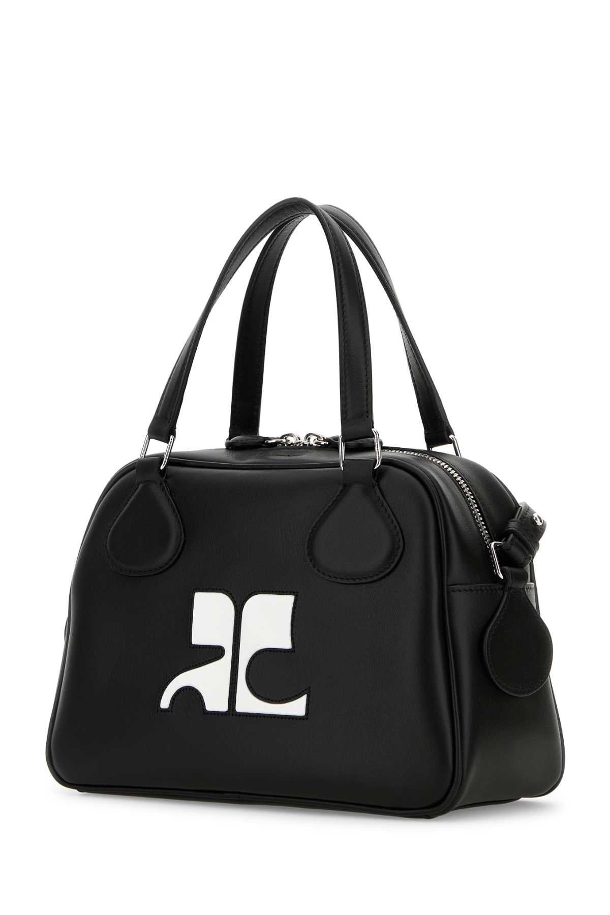 Courreges Women Black Leather Reedition Handbag by Luosophy