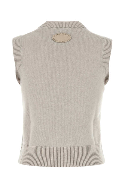 Fendi Women Cappuccino Cashmere Vest by Luosophy