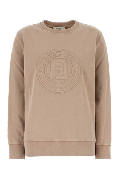 Fendi Women Cappuccino Cotton Oversize Sweatshirt by Luosophy