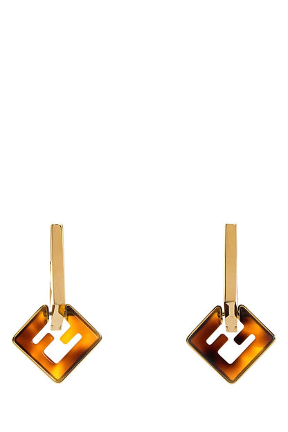 Fendi Women Printed Plexiglass And Metal Forever Fendi Earrings by Luosophy