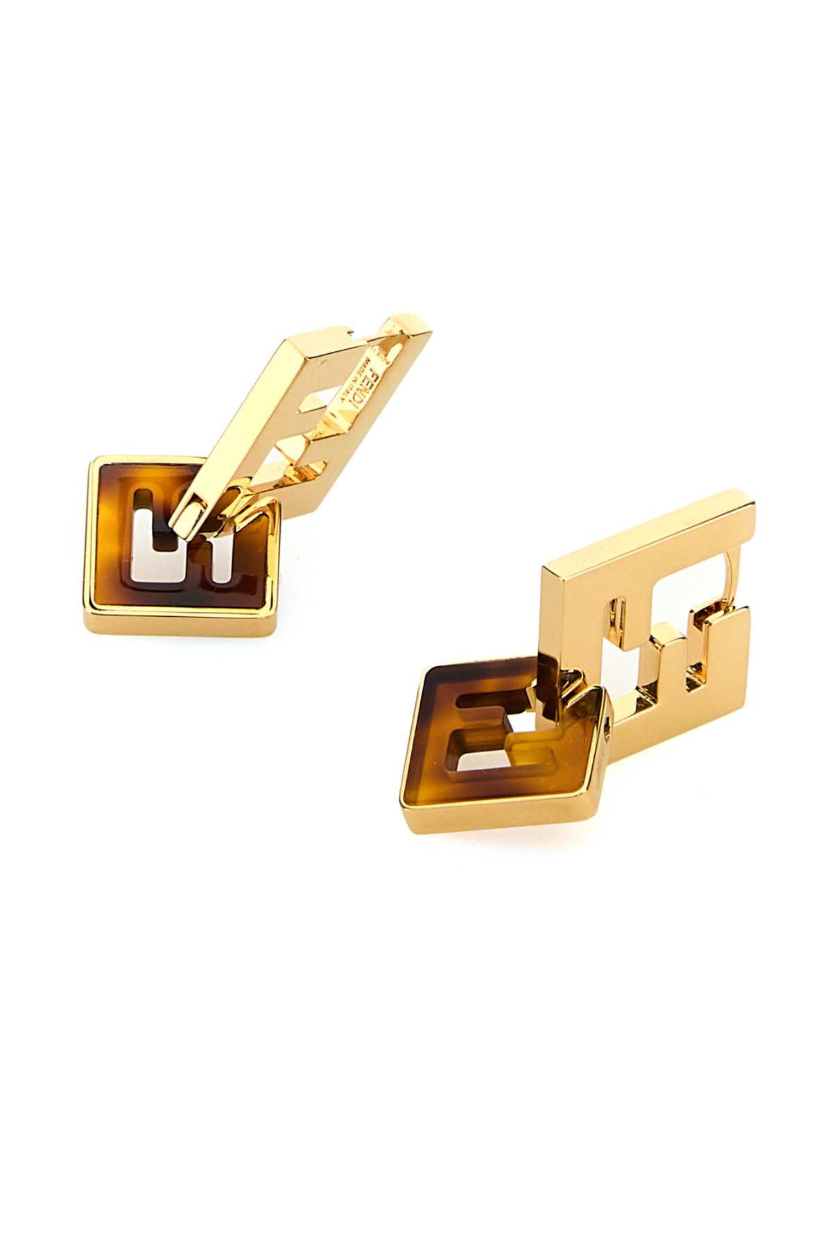 Fendi Women Printed Plexiglass And Metal Forever Fendi Earrings by Luosophy