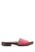 Miu Miu Women Fuchsia Leather Clogs by Luosophy