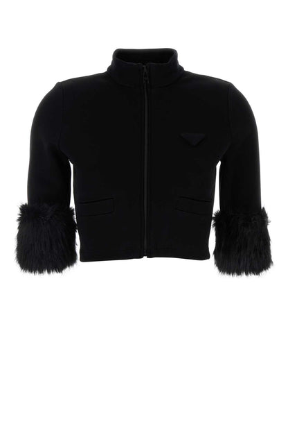 Prada Women Black Cotton Blend Jacket by Luosophy