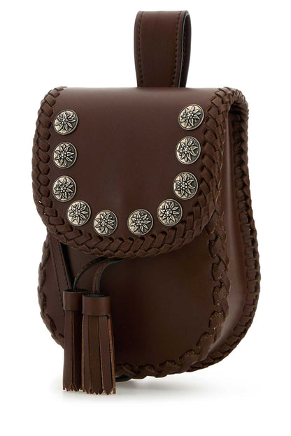 Prada Women Brown Leather Crossbody Bag by Luosophy