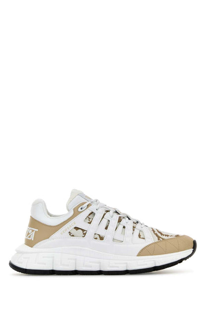 Versace Men White Trigreca Barocco Sneakers by Luosophy