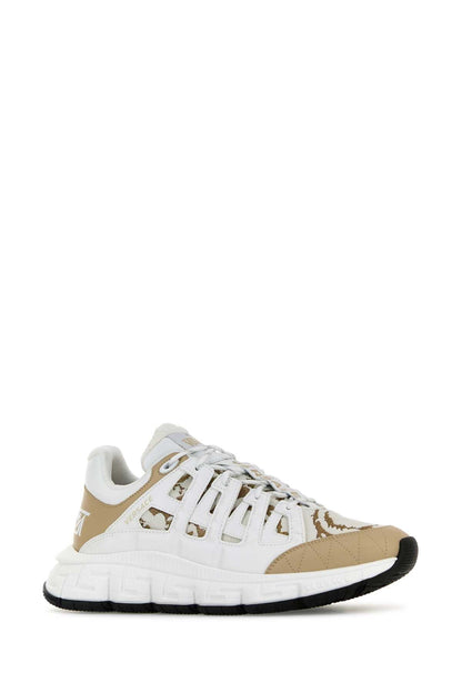 Versace Men White Trigreca Barocco Sneakers by Luosophy