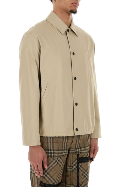 Burberry Men Cappuccino Gabardine Jacket by Luosophy