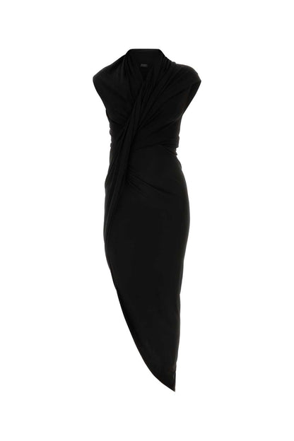 Balenciaga Women Black Stretch Crepe Dress by Luosophy