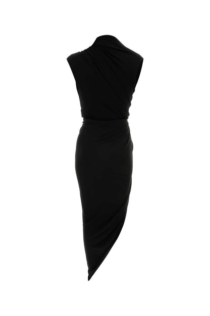 Balenciaga Women Black Stretch Crepe Dress by Luosophy