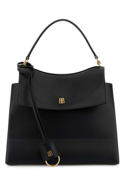 Balenciaga Women Black Leather Medium Nano Handbag by Luosophy