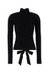 Balenciaga Women Black Stretch Viscose Blend Top by Luosophy