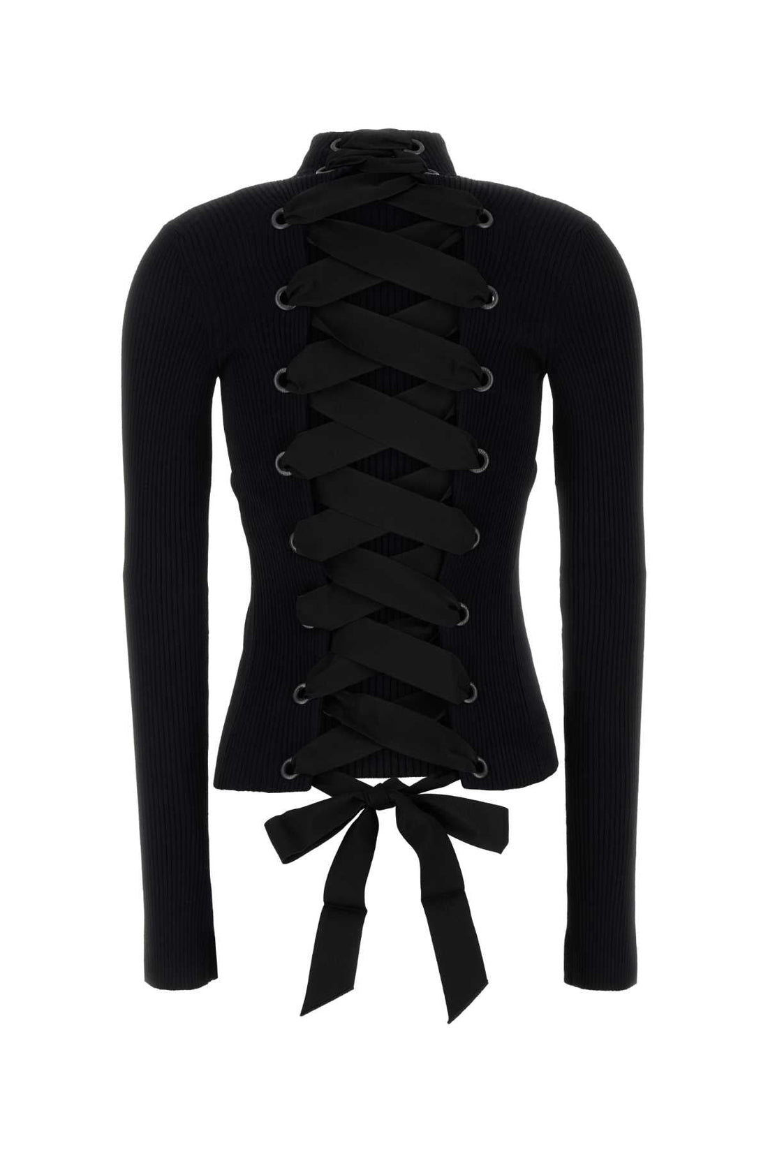 Balenciaga Women Black Stretch Viscose Blend Top by Luosophy