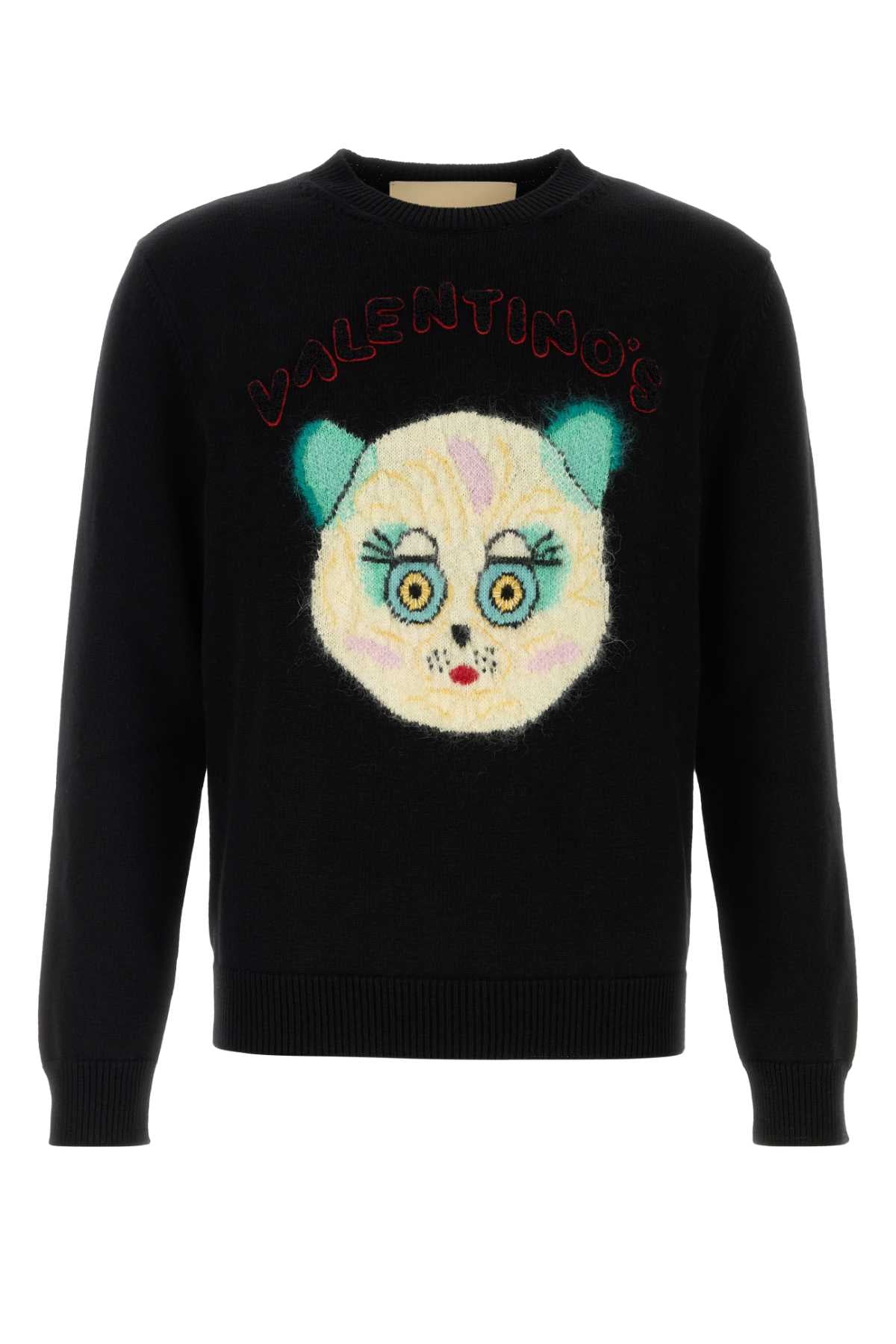 Valentino Garavani Men Black Cotton Bled Sweater by Luosophy