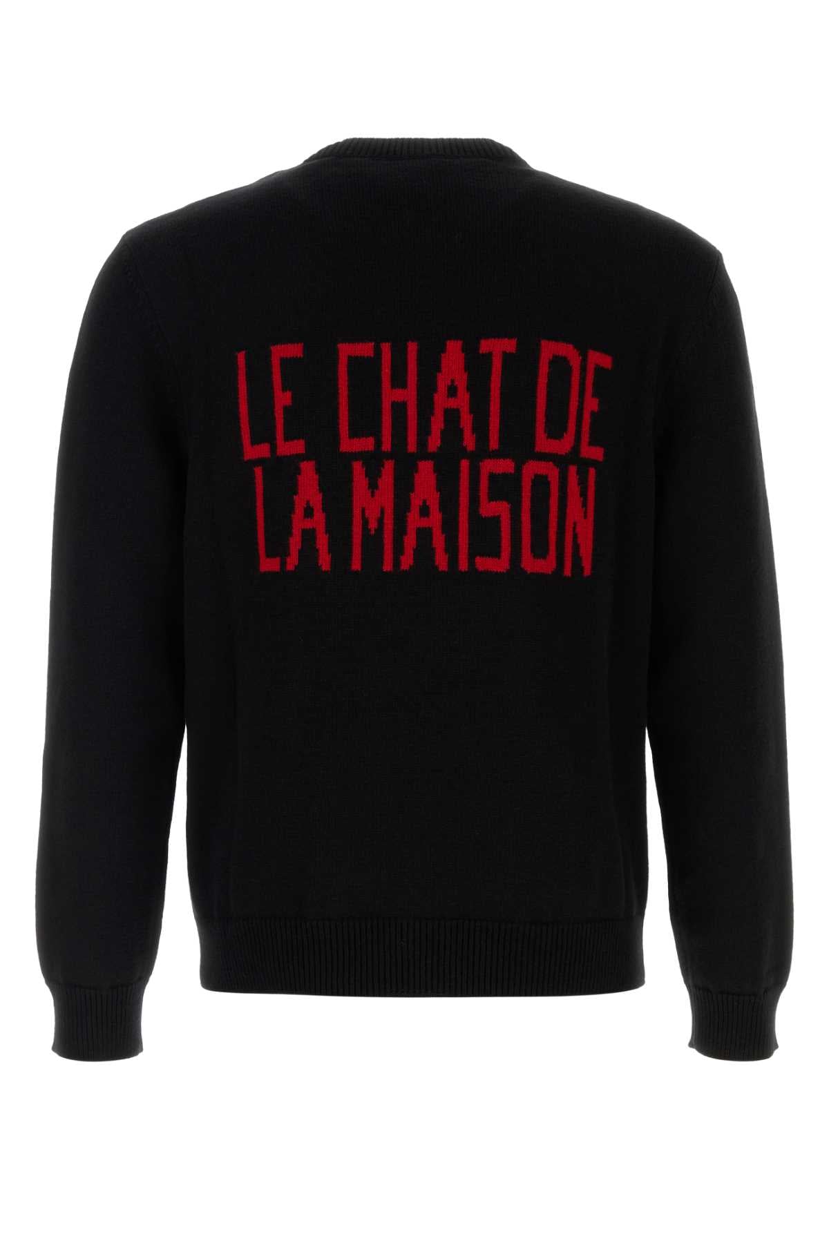 Valentino Garavani Men Black Cotton Bled Sweater by Luosophy
