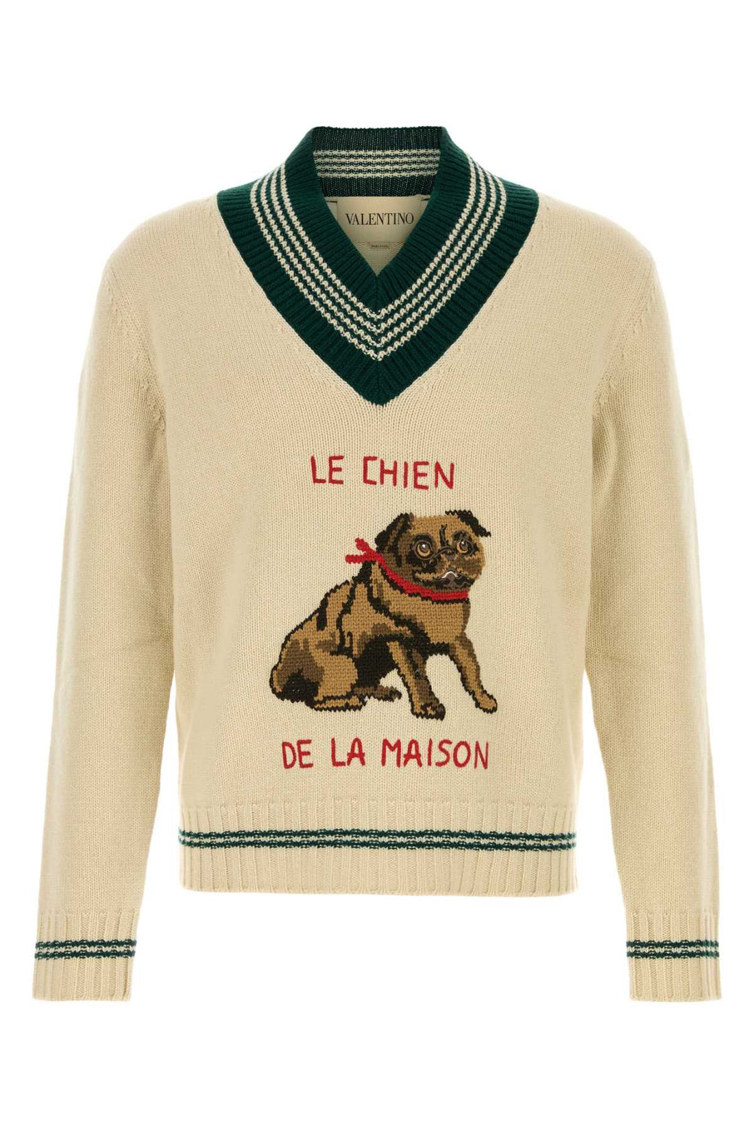 Valentino Garavani Men Beige Wool Sweater by Luosophy