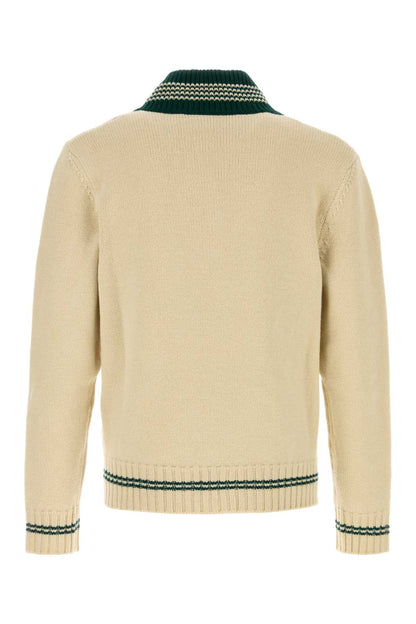 Valentino Garavani Men Beige Wool Sweater by Luosophy