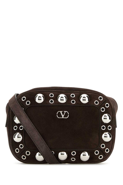 Valentino Garavani Men Brown Suede Nellcã´Te Crossbody Bag by Luosophy