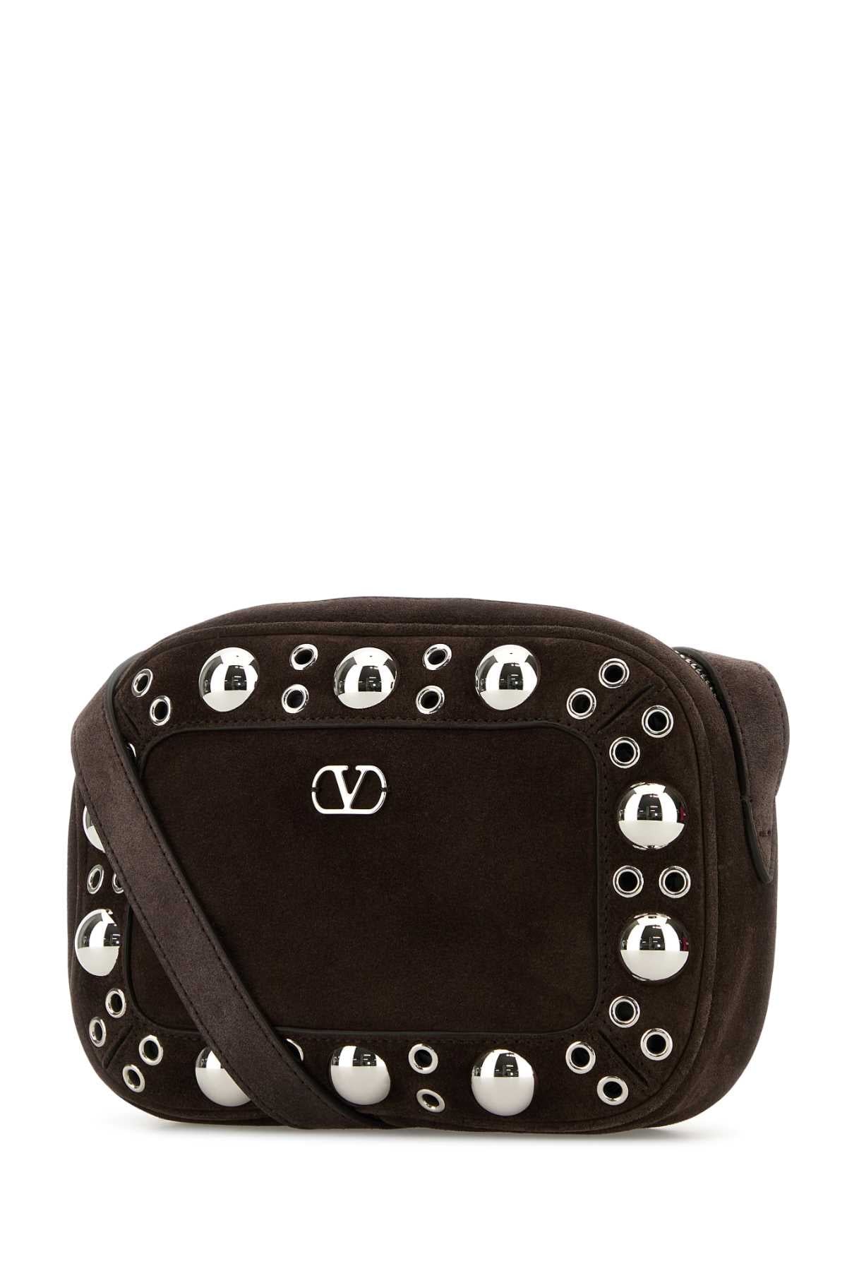 Valentino Garavani Men Brown Suede Nellcã´Te Crossbody Bag by Luosophy