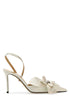Mach&Mach Women White Satin Orchid Pumps by Luosophy