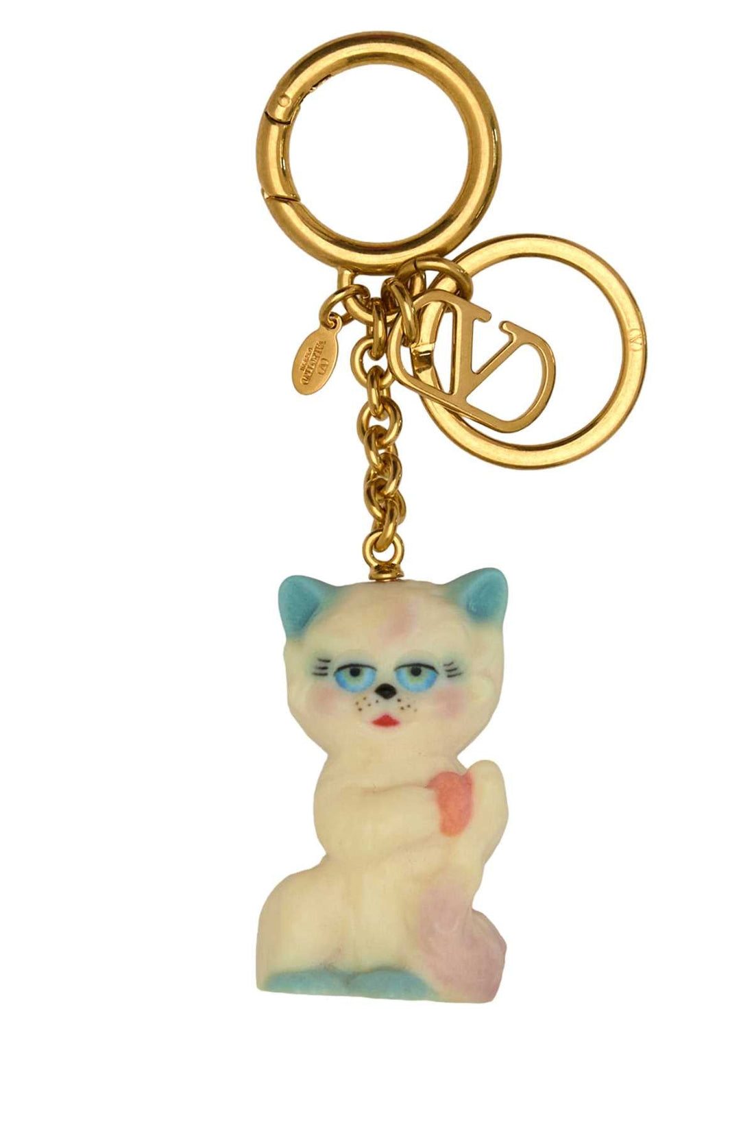Valentino Garavani Women Multicolor Metal And Nylon Le Chat De La Maison Keyring by Luosophy