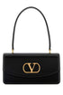 Valentino Garavani Women Black Leather Vain Shoulder Bag by Luosophy