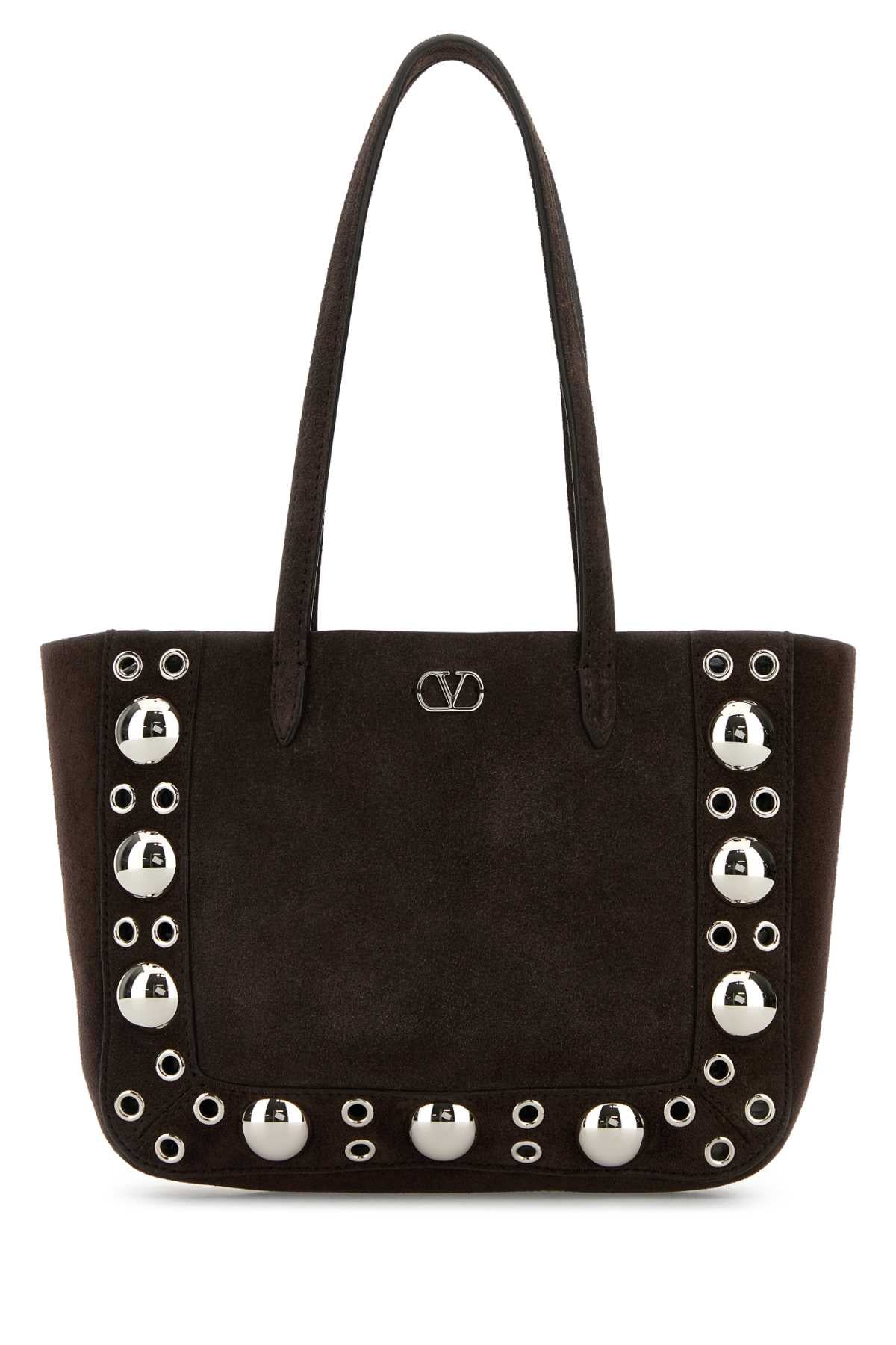 Valentino Garavani Women Brown Suede Nellcã´Te Shopping Bag by Luosophy