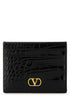 Valentino Garavani Women Black Leather Vlogo Card Holder by Luosophy