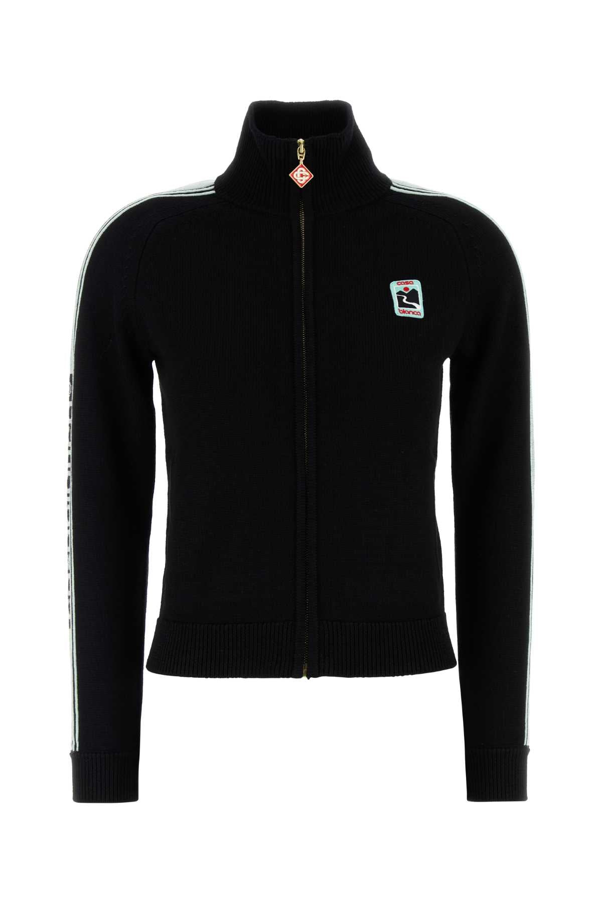 Casablanca Women Black Wool Cardigan by Luosophy