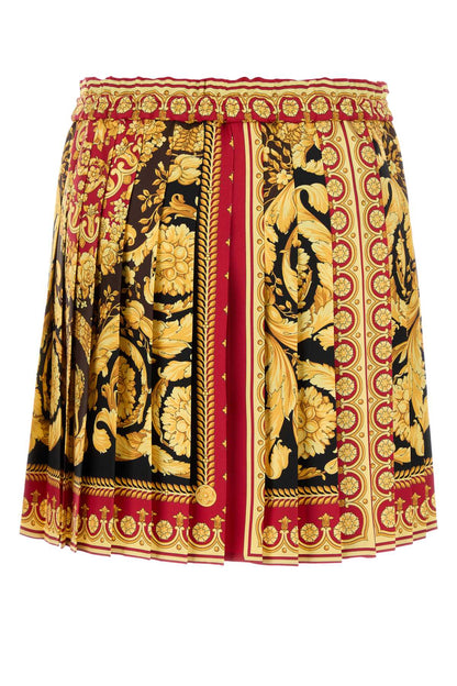 Versace Women Printed Silk Mini Skirt by Luosophy