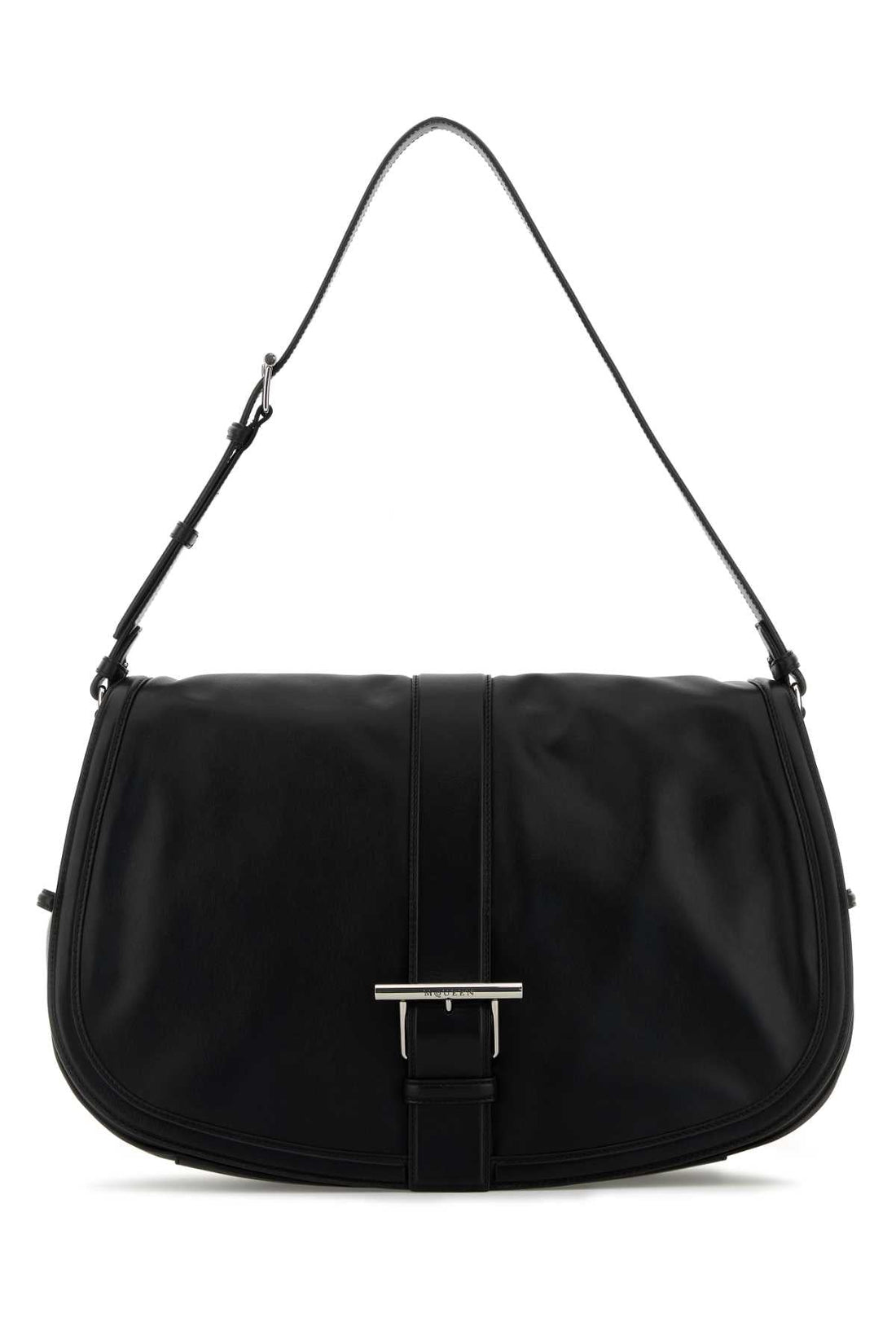 Alexander Mcqueen Men Black Leather Maxi Satchel Shoulder Bag by Luosophy