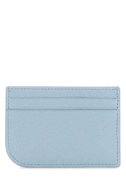 Alexander Mcqueen Men Light Blue Leather Card Holder by Luosophy