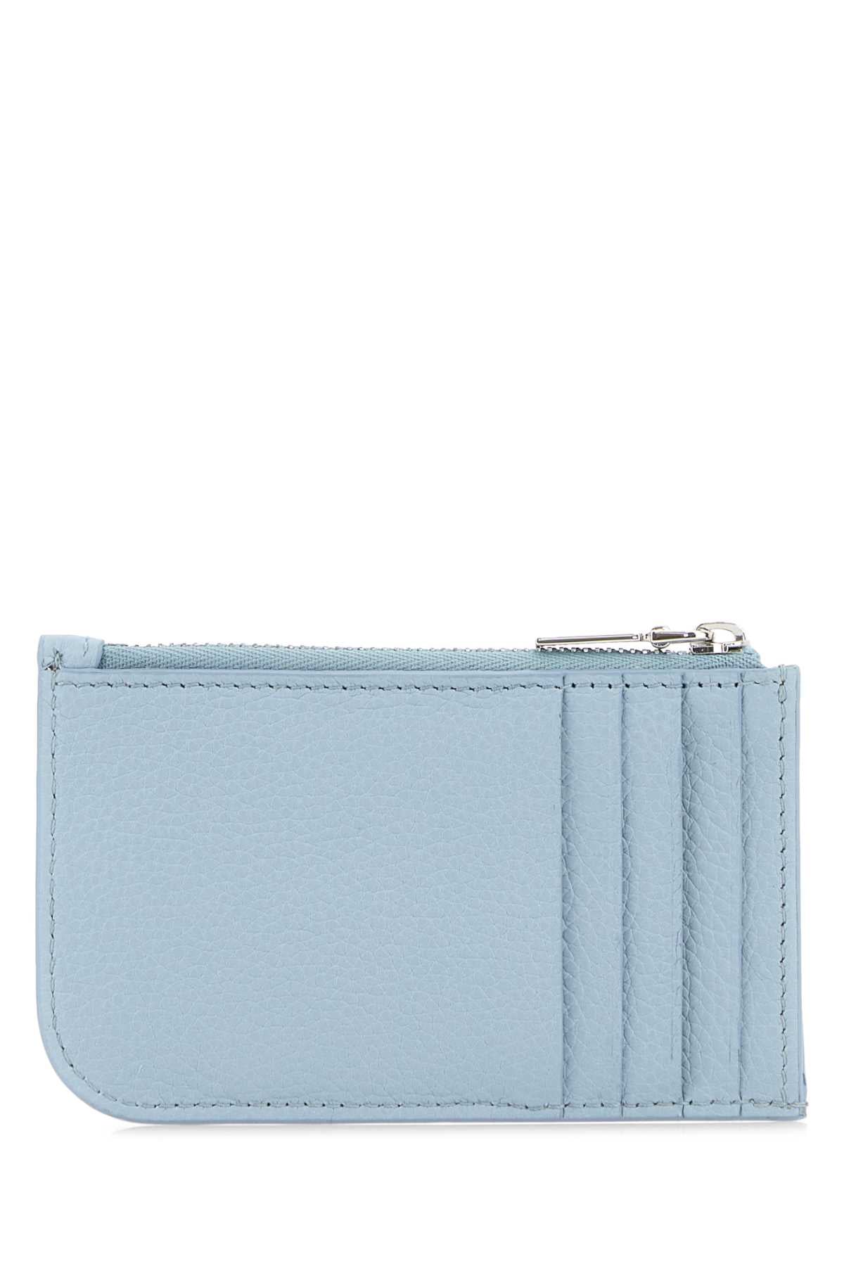 Alexander Mcqueen Men Light Blue Leather Card Holder by Luosophy