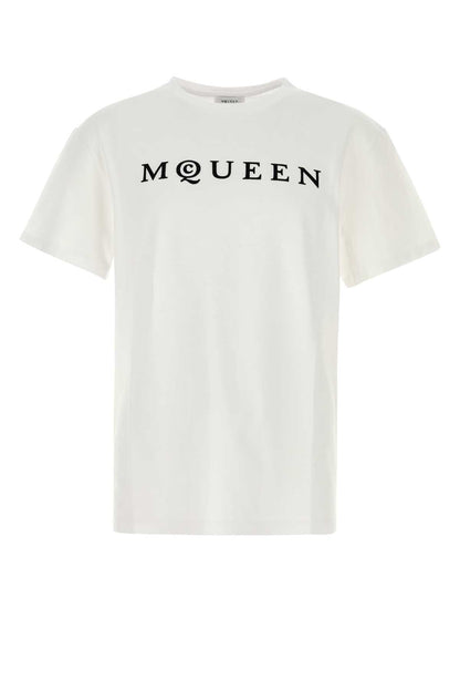 Alexander Mcqueen Men White Cotton T-Shirt by Luosophy