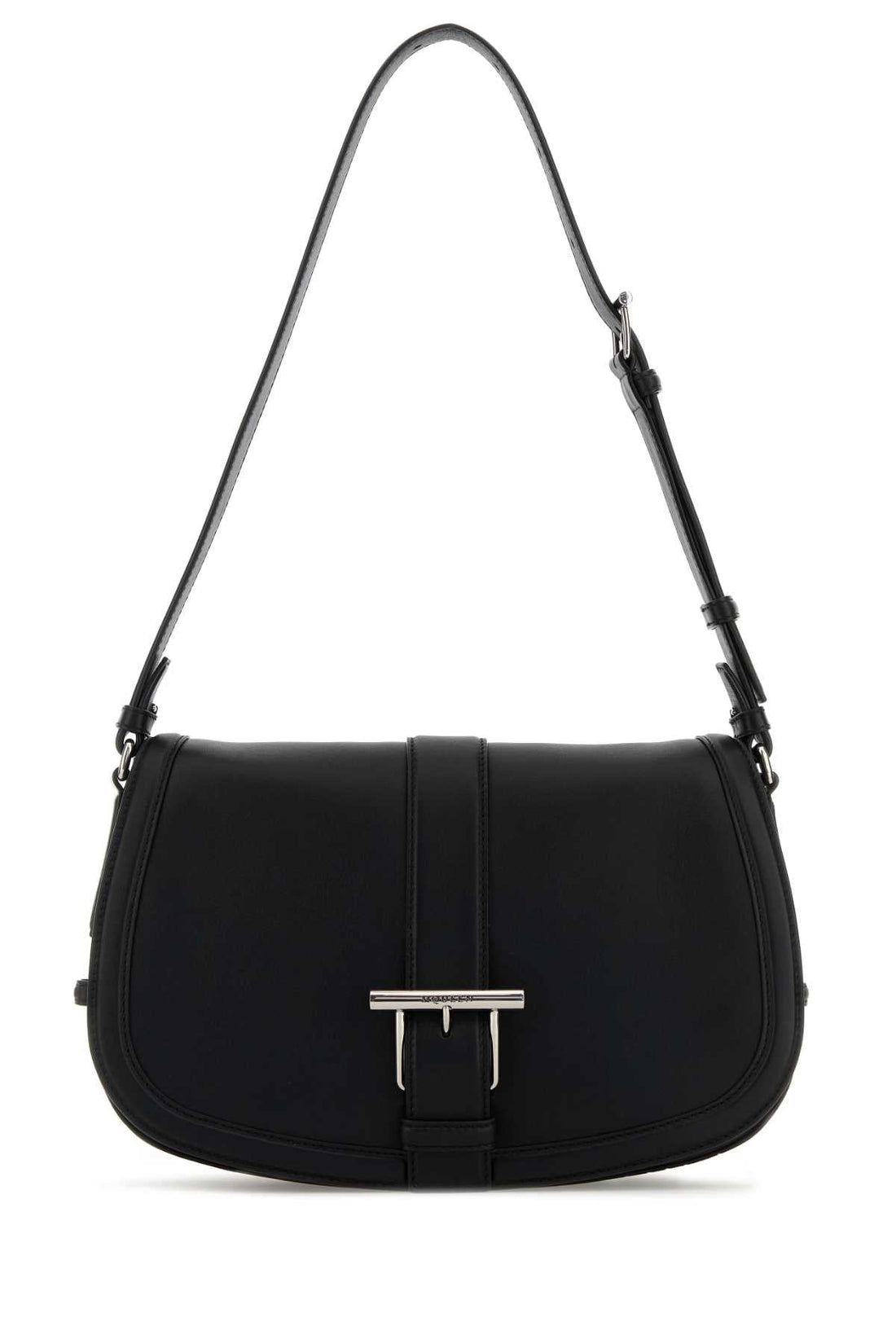 Alexander Mcqueen Women Black Leather Large Satchel Crossbody Bag by Luosophy