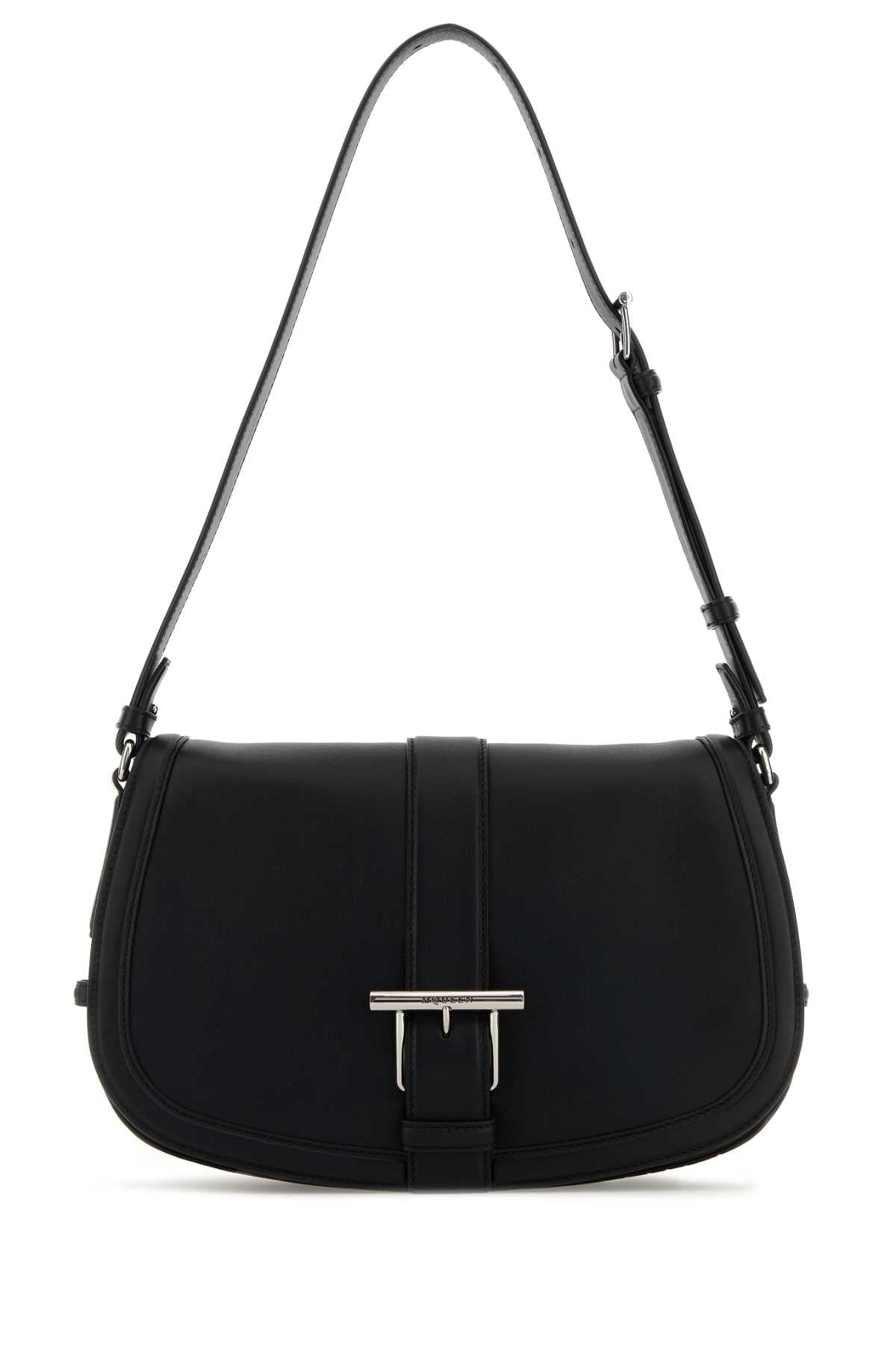 Alexander Mcqueen Women Black Leather Large Satchel Crossbody Bag by Luosophy