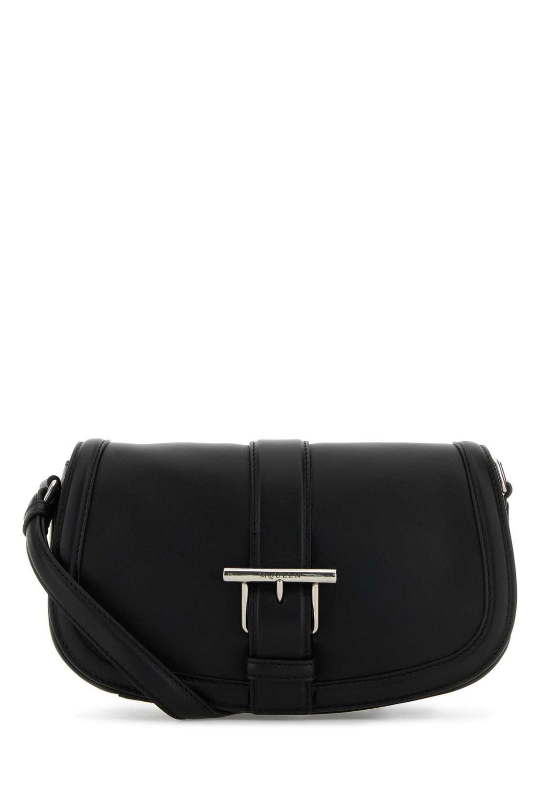 Alexander Mcqueen Women Black Leather Satchel Crossbody Bag by Luosophy