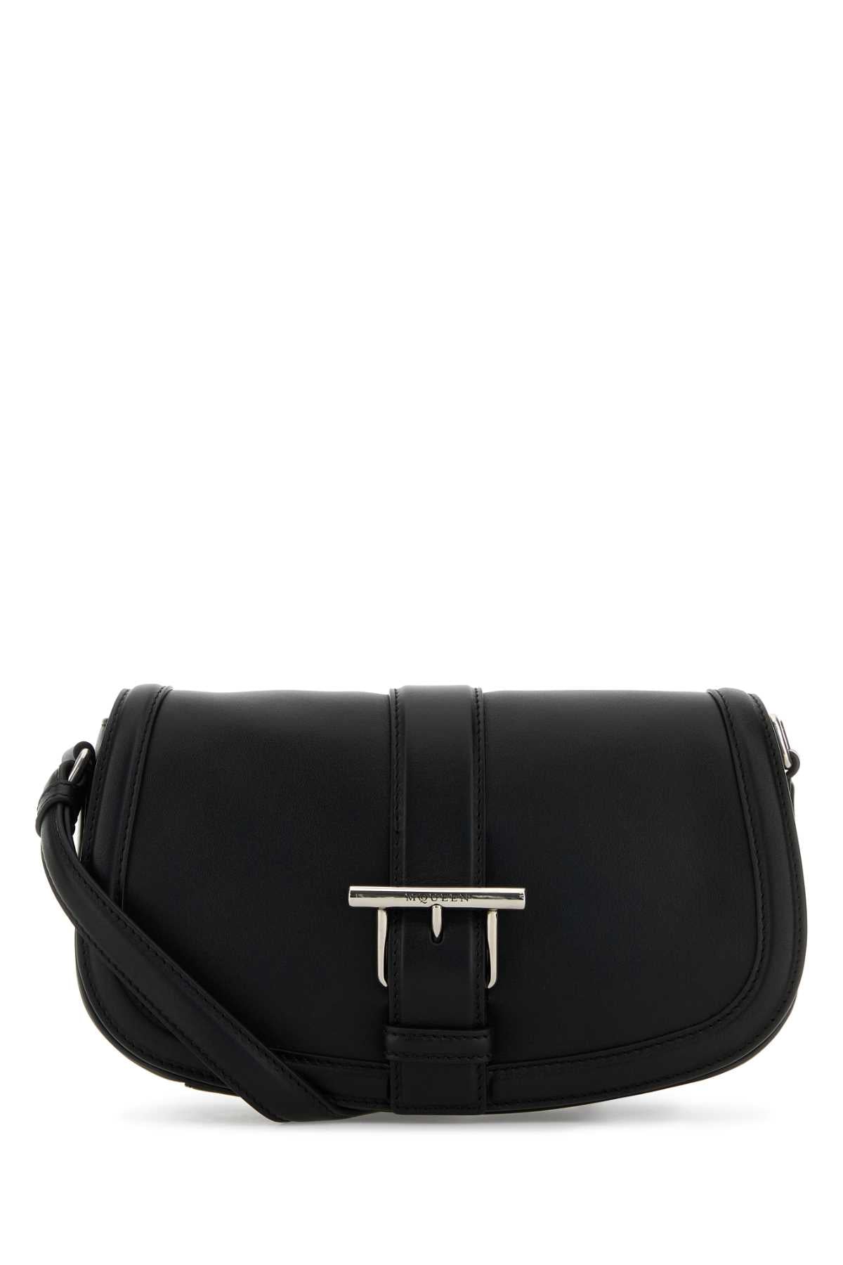 Alexander Mcqueen Women Black Leather Satchel Crossbody Bag by Luosophy