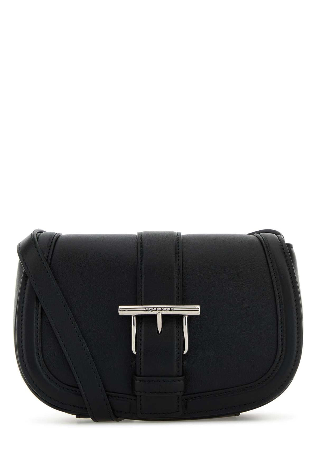 Alexander Mcqueen Women Black Leather Mini Satchel Crossbody Bag by Luosophy