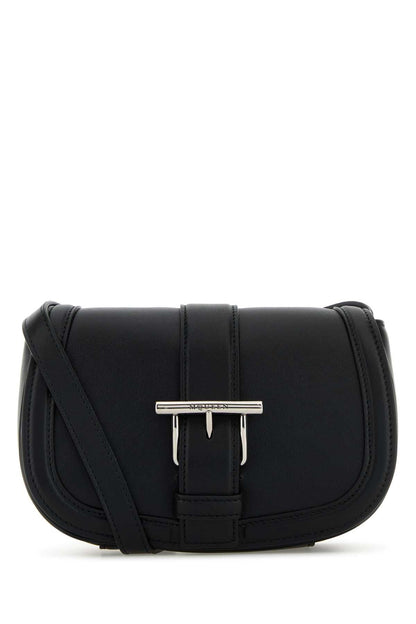 Alexander Mcqueen Women Black Leather Mini Satchel Crossbody Bag by Luosophy